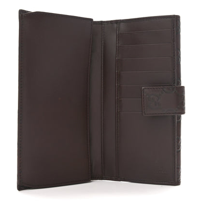 Gucci Guccissima Margaux Calfskin Metal Bar Continental Flap Wallet Chocolate 5 of 10