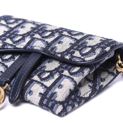 Christian Dior Oblique Nano Saddle Chain Pouch Blue 7 of 10