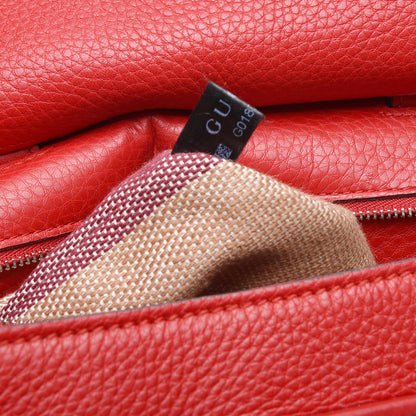 Gucci Pebbled Calfskin Medium Bamboo Daily Top Handle Bag Petunia 8 of 10