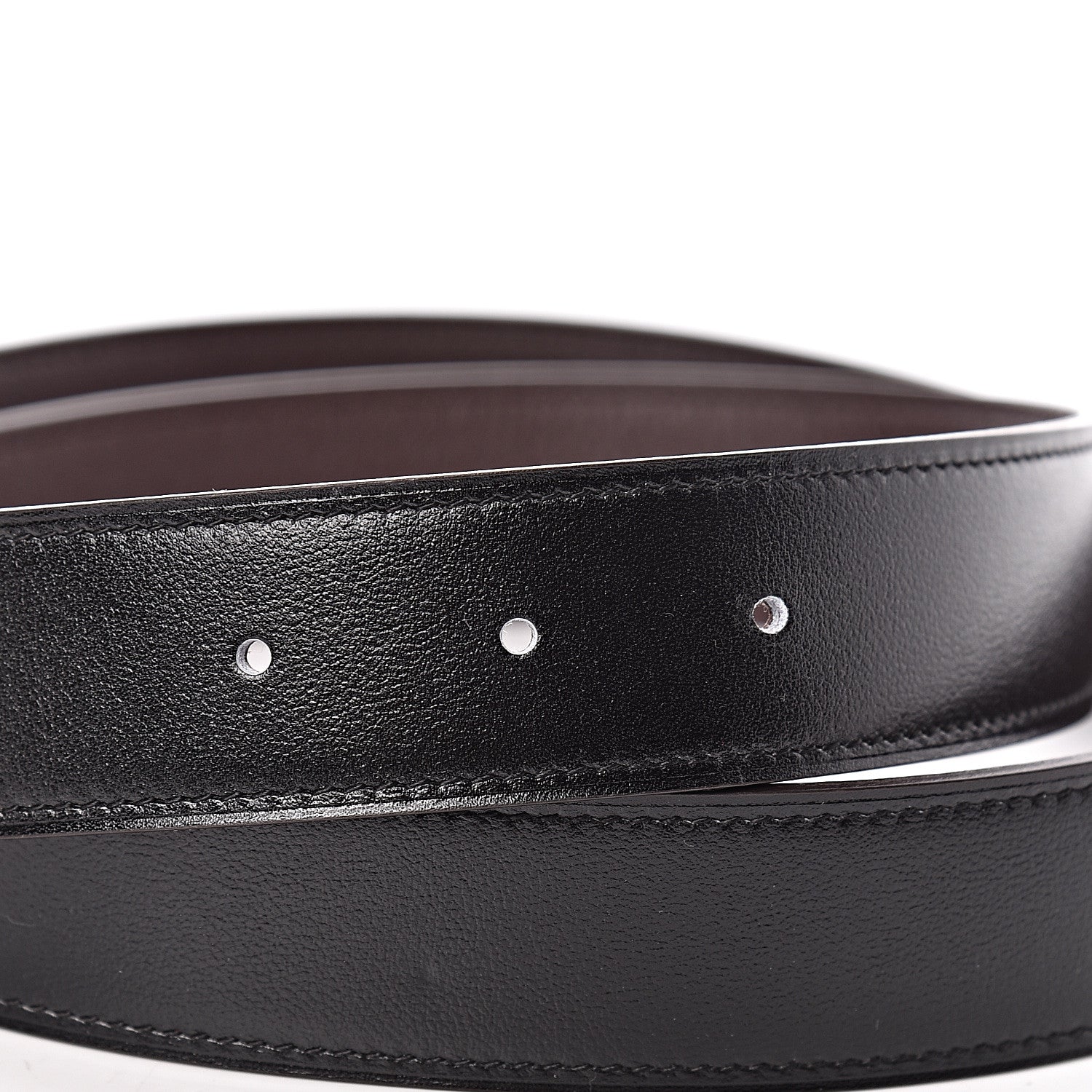 Hermes Box Togo 32mm Belt Strap 85 Black Chocolate 4 of 5