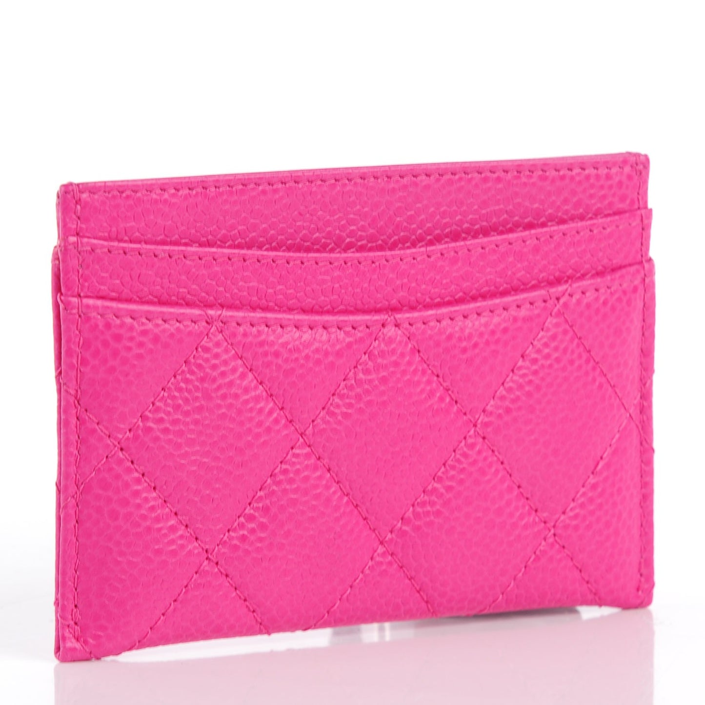 Caviar Quilted Card Holder Pink