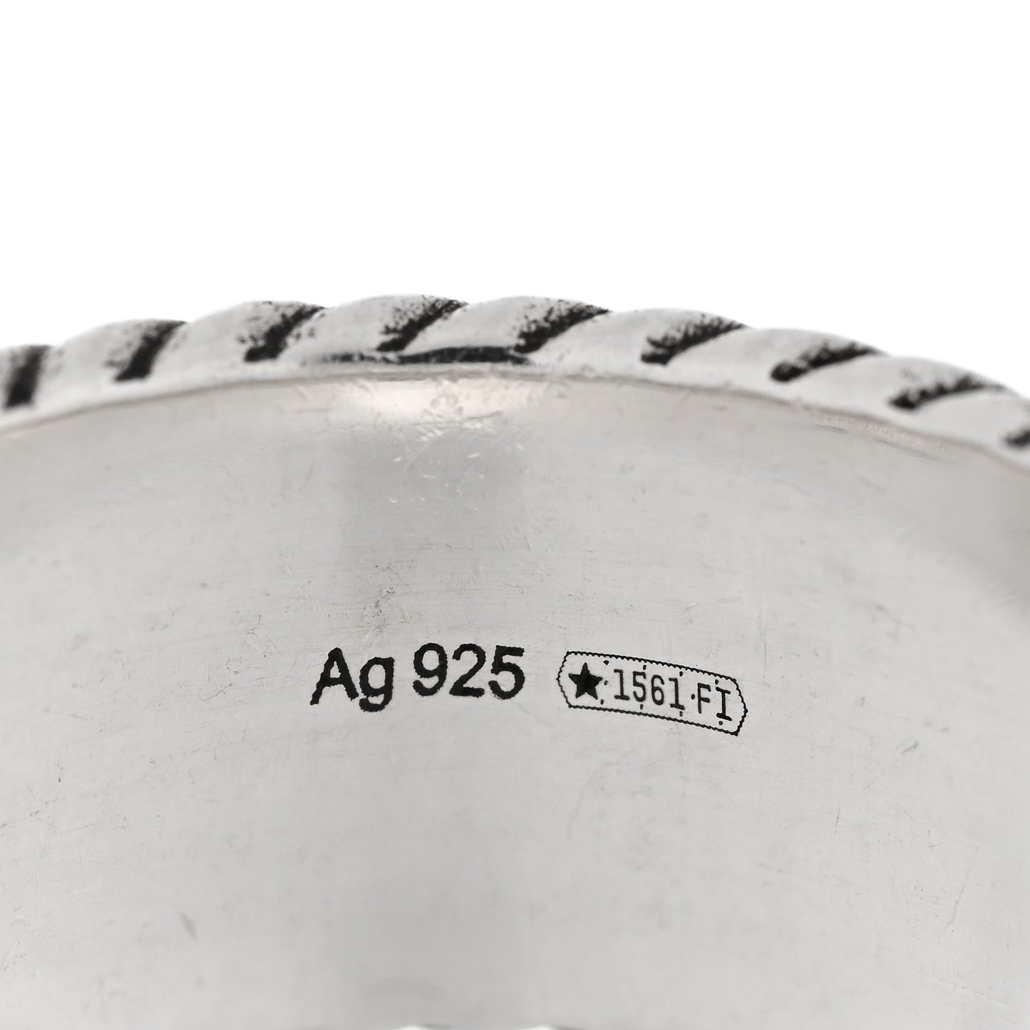 Sterling Silver Torchon GG Marmont Ring 54 7