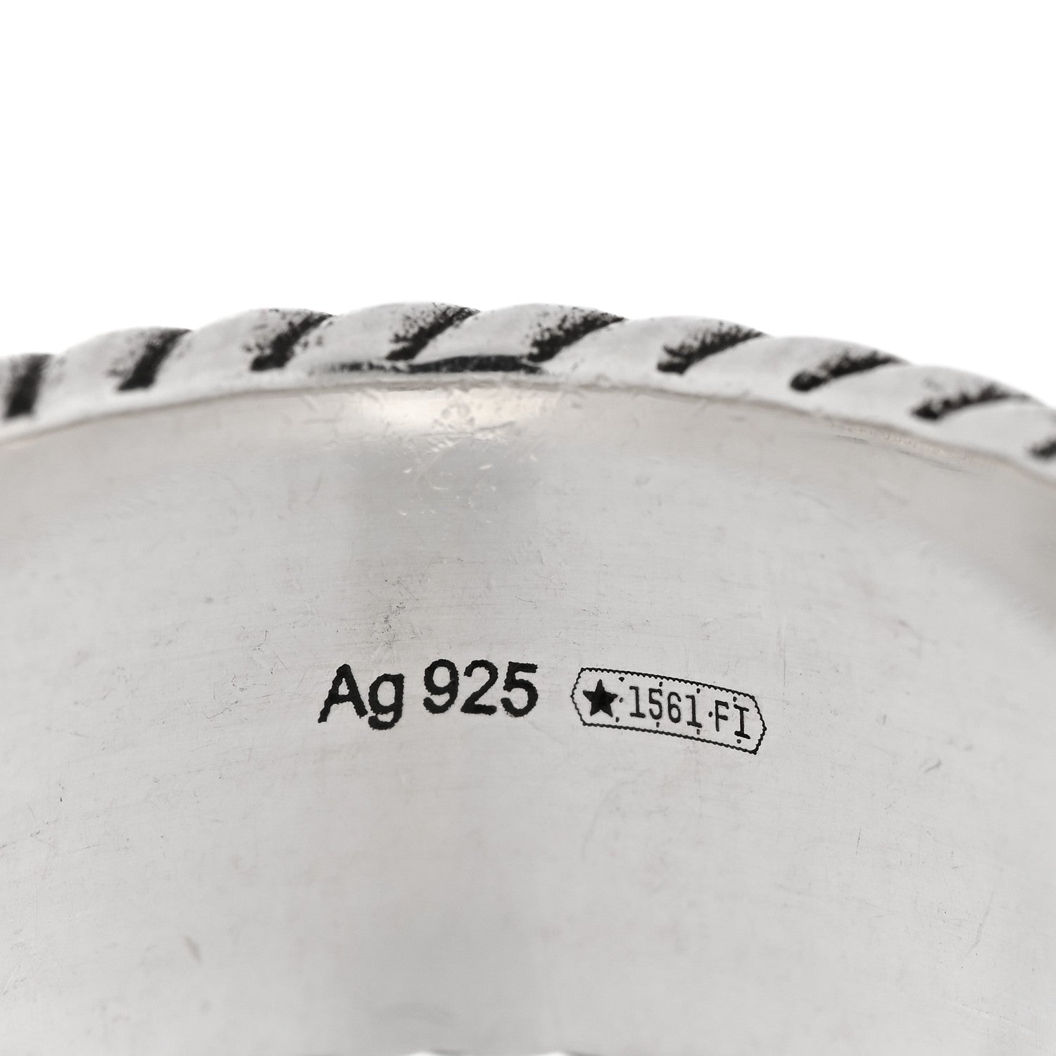 Gucci Sterling Silver Torchon GG Marmont Ring 54 7 5 of 6