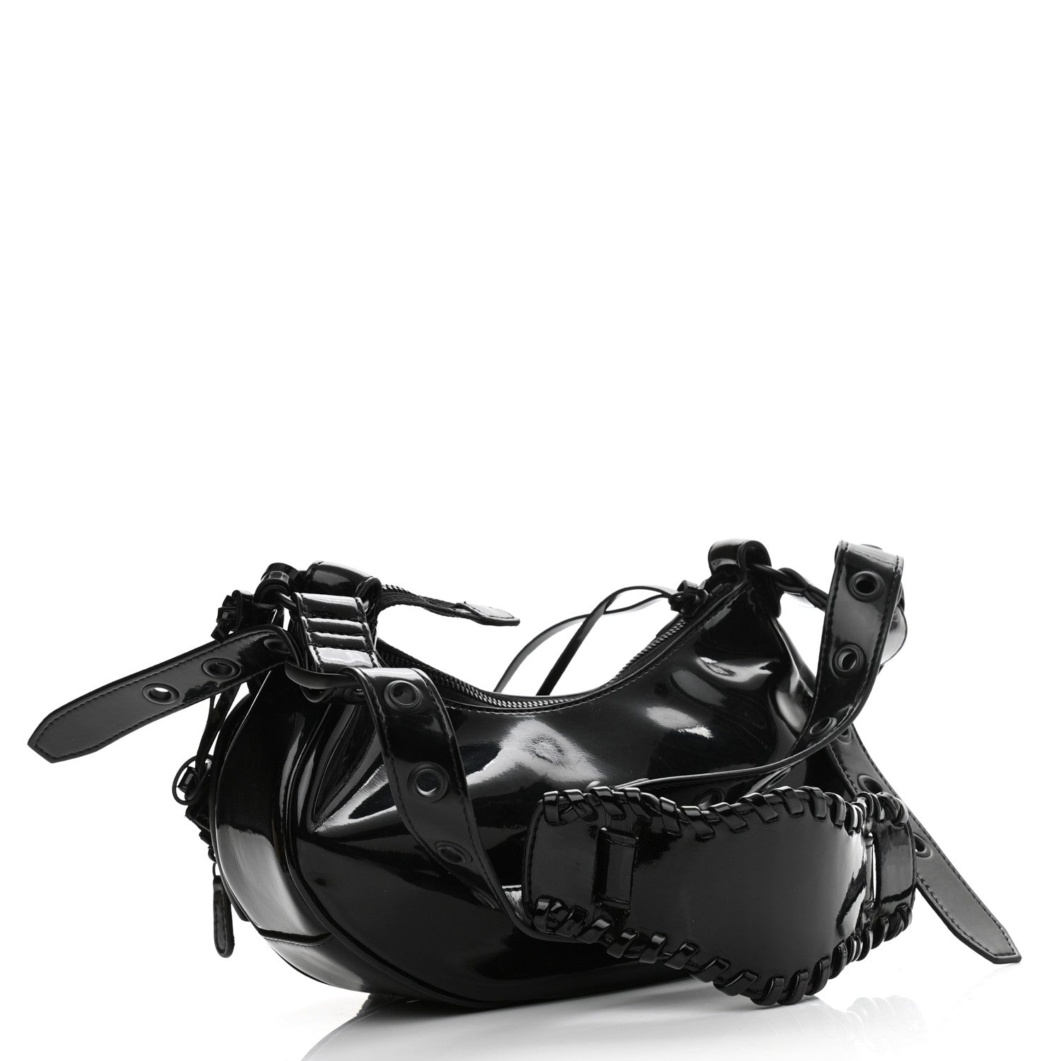 Balenciaga Patent Faux Leather Le Cagole Shoulder Bag XS Black 3 of 9