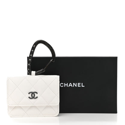 Chanel Lambskin Quilted CC Hook Card Holder White 9 of 9