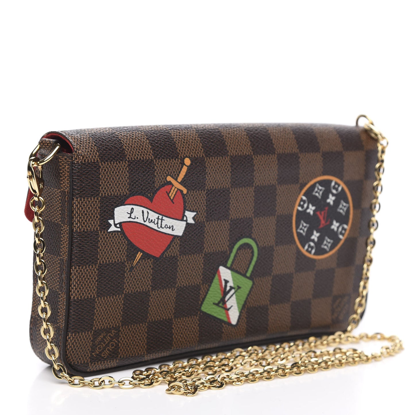 Damier Ebene LV Stories Pochette Felicie Chain Wallet