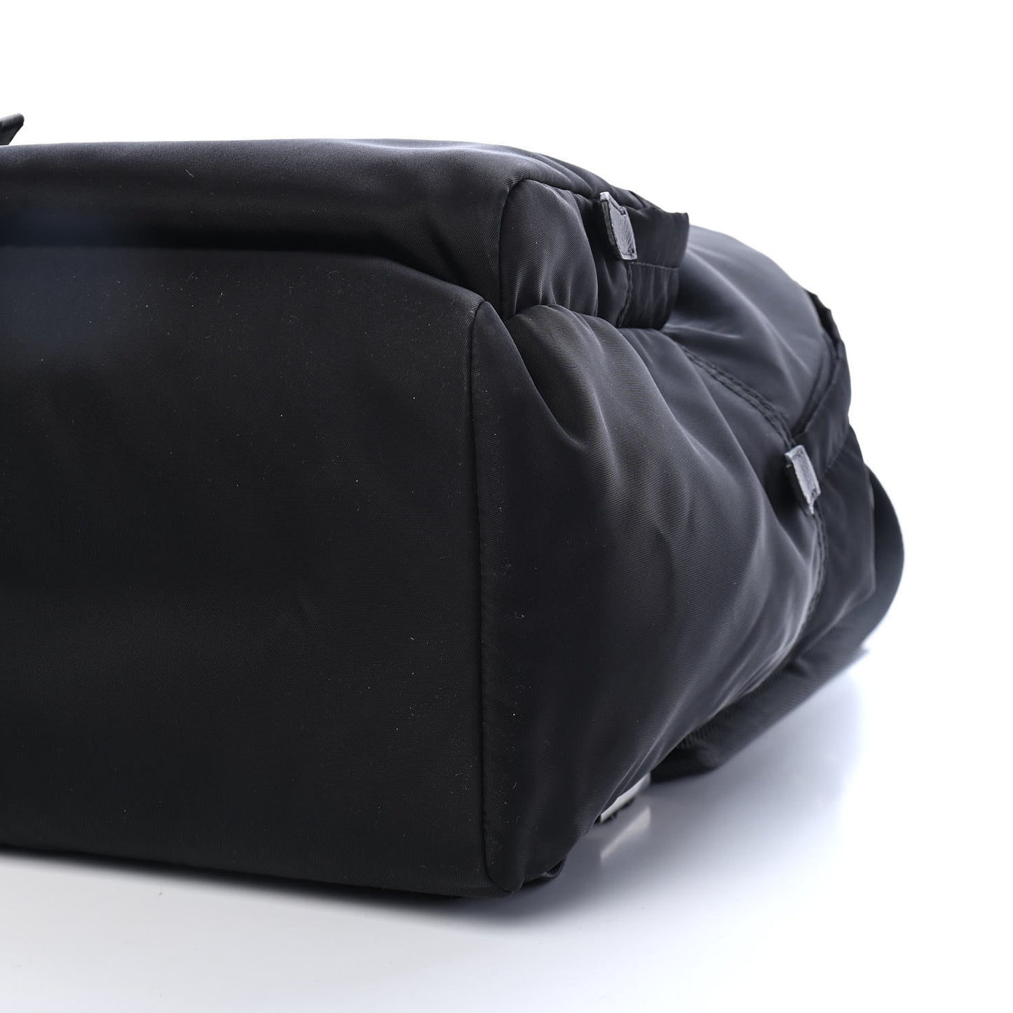 Nylon Tessuto Logo Patch Backpack Black