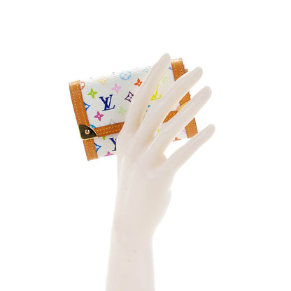 Louis Vuitton Monogram Multicolor Porte-Monnaie Plat Coin Purse White 2 of 6