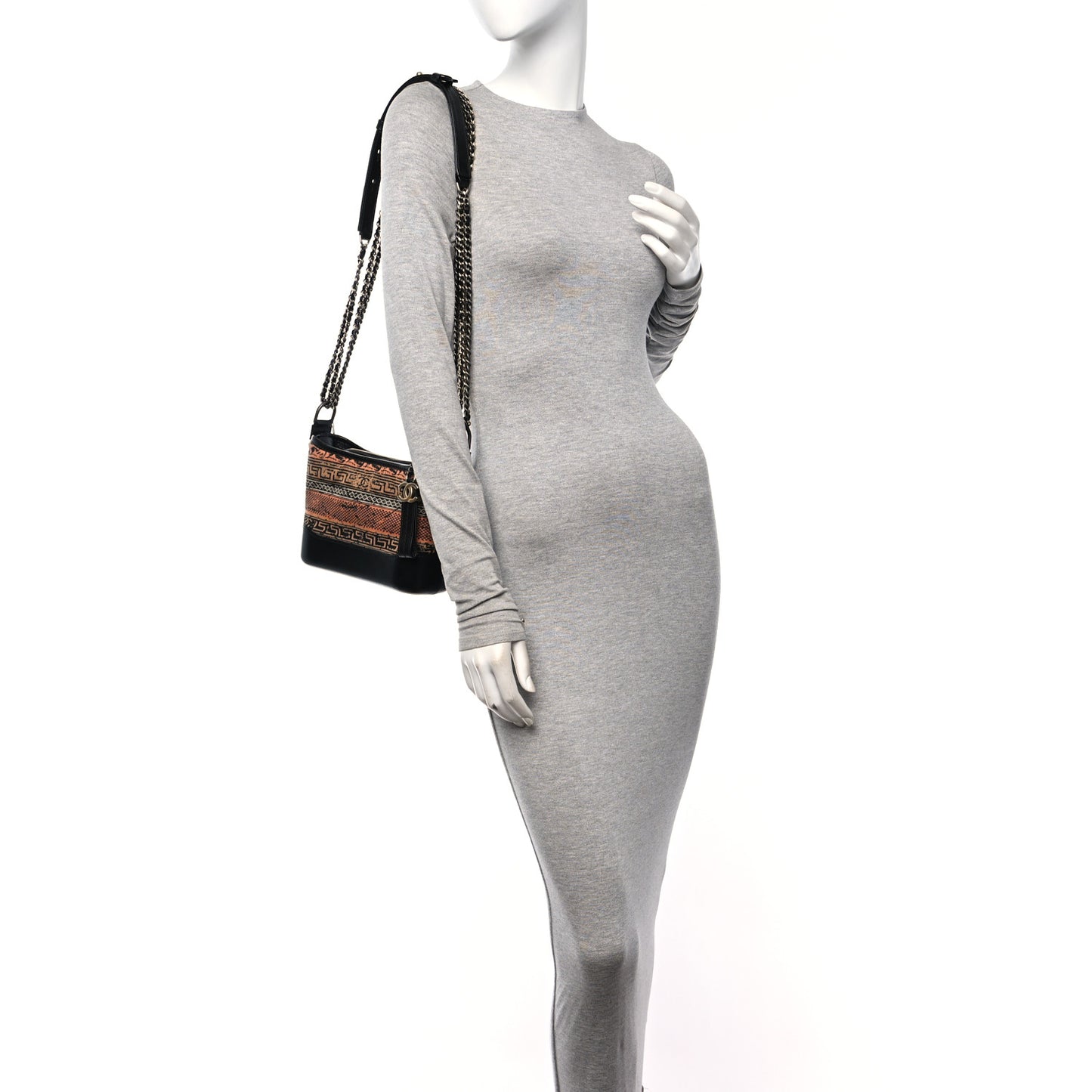 Knit Calfskin Small Gabrielle Hobo Black Multicolor