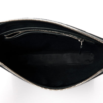 Gucci Monogram Jumbo GG Textured Dollar Calfskin Wristlet Messenger Bag Black 5 of 12