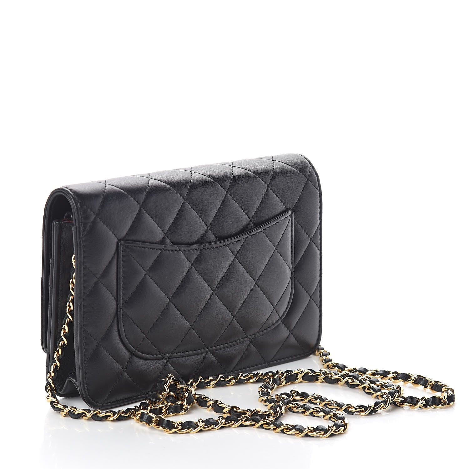 Chanel Lambskin Quilted Wallet On Chain WOC Black 3 of 11