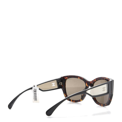 Chanel Acetate 18K White Gold Butterfly Sunglasses 5429 Dark Tortoise 4 of 9