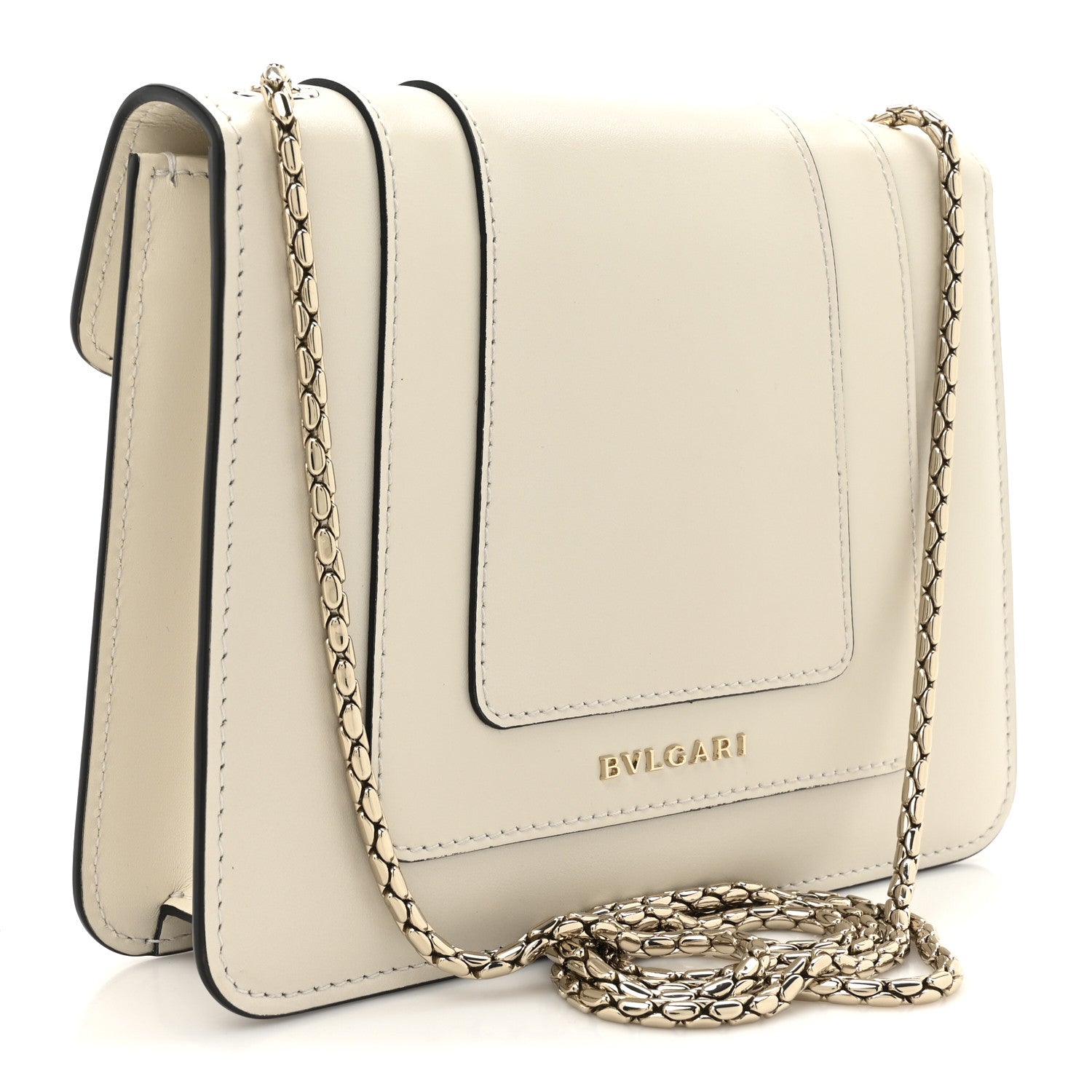 Bulgari Calfskin Small Serpenti Forever Crossbody Bag White Agate 4 of 14