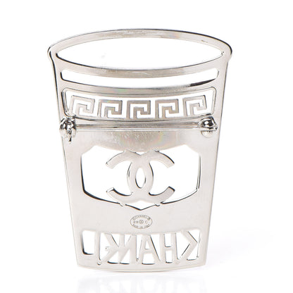 Chanel Crystal CC Greek Cup Brooch Silver Blue 3 of 5