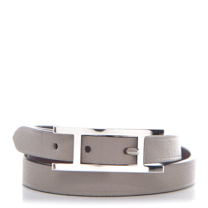 Hermes Swift Behapi Double Tour Bracelet T2 Gris Asphalte Bordeaux 1 of 7