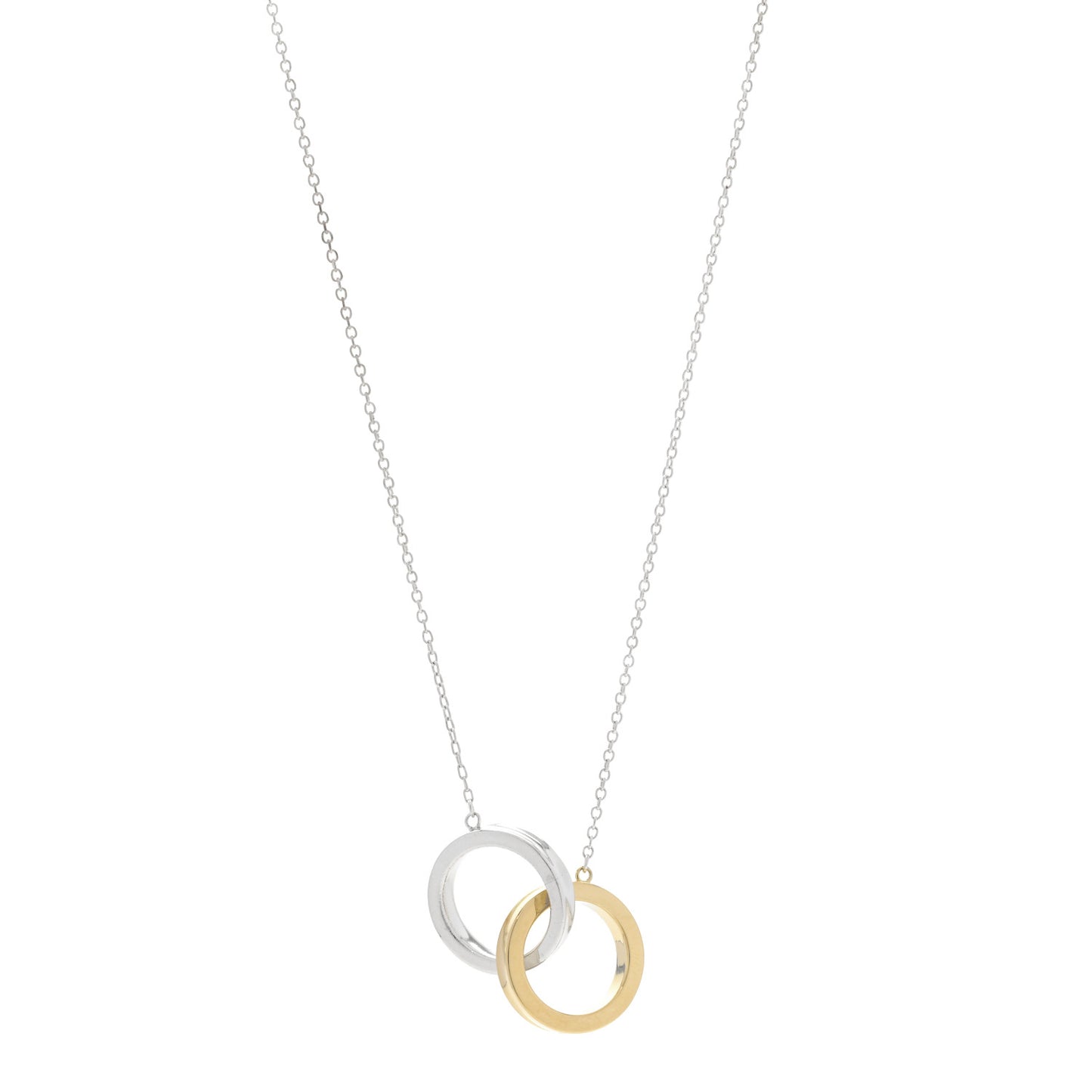 Sterling Silver 18K Yellow Gold 1837 Interlocking Circles Pendant Necklace