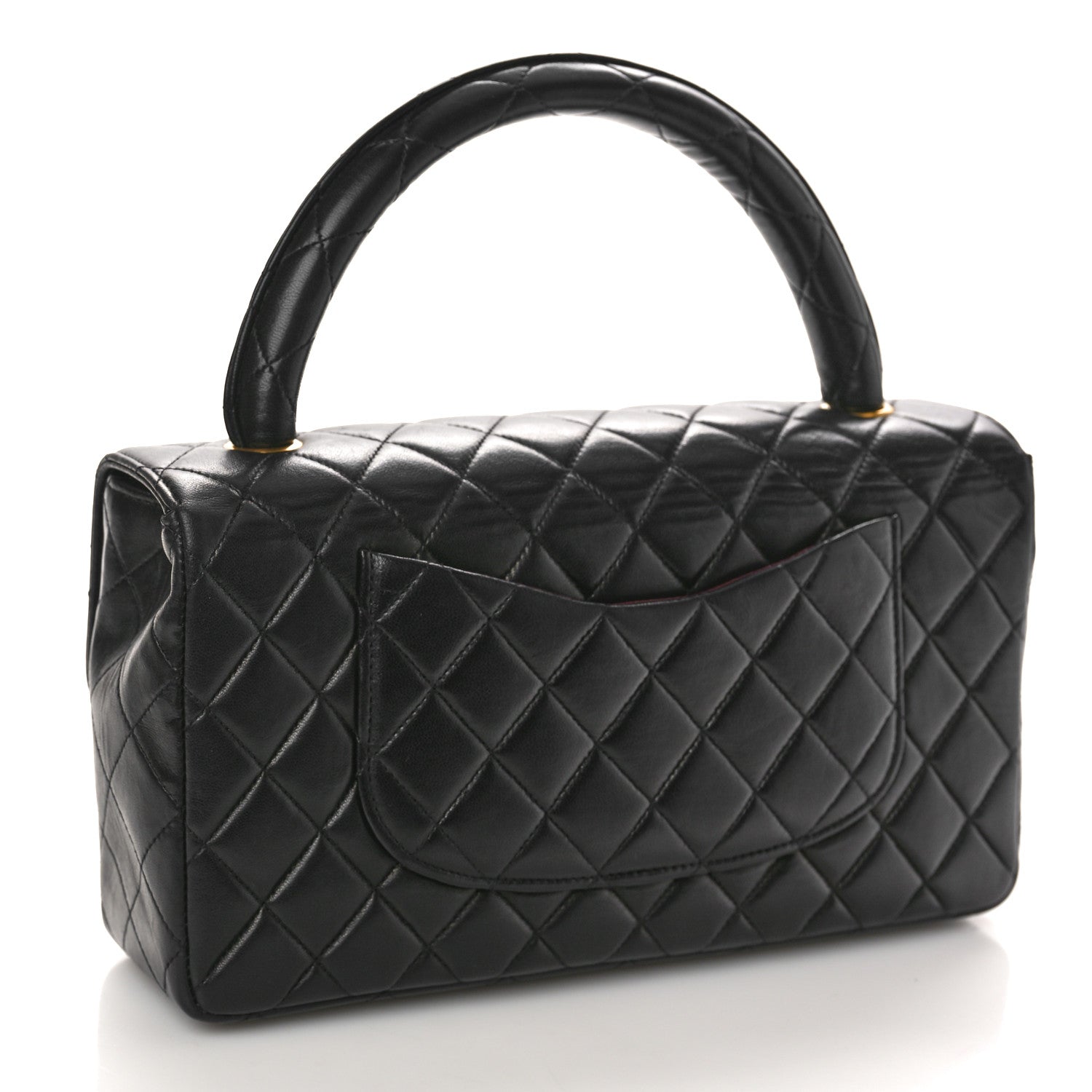 Chanel Lambskin Quilted Medium Rectangular Kelly Flap Bag Black 3 of 11