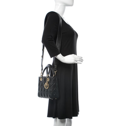 Christian Dior Lambskin Cannage Small Lucky Badges My Lady Dior Black 2 of 10
