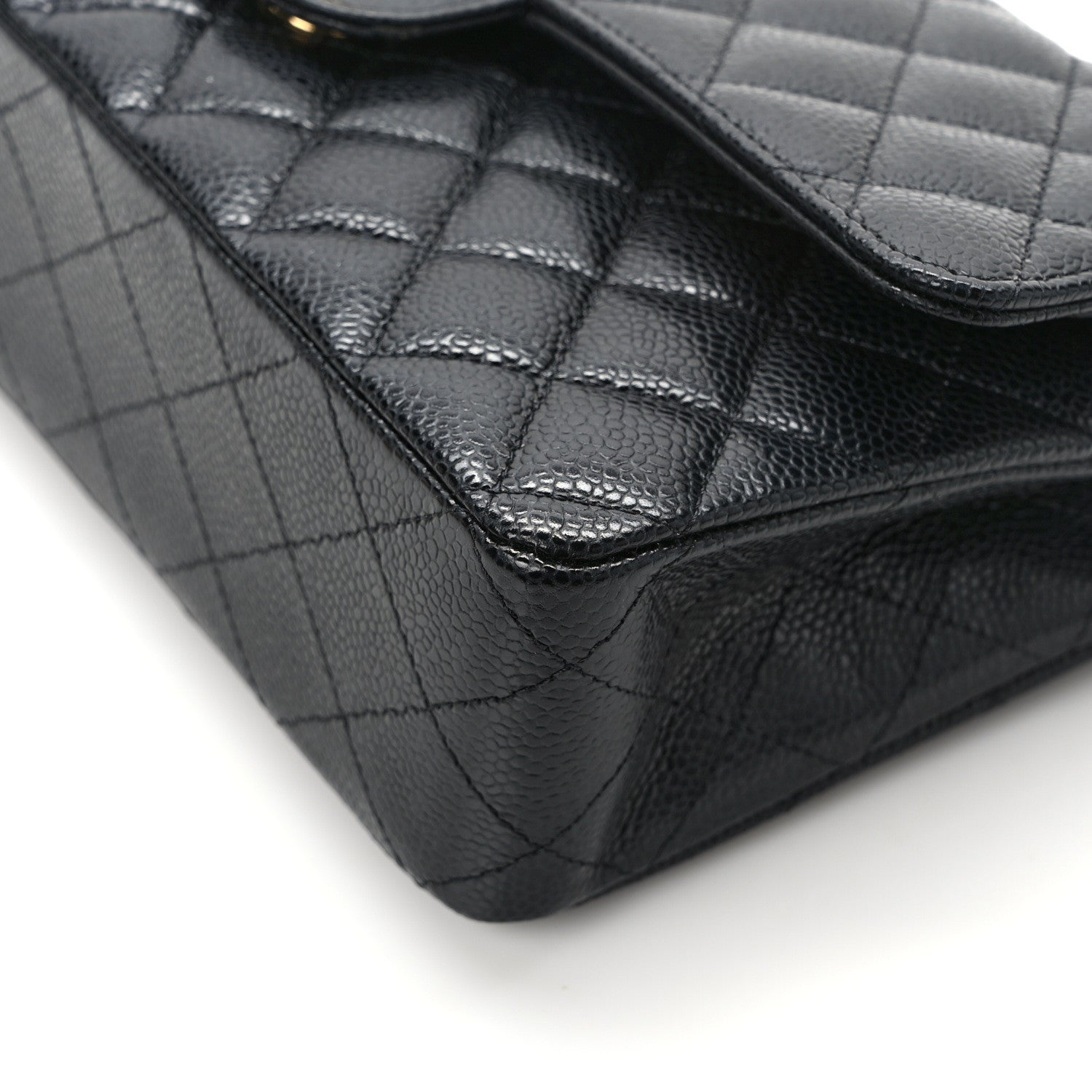 Chanel Caviar Quilted Medium Double Flap Black 12 of 13