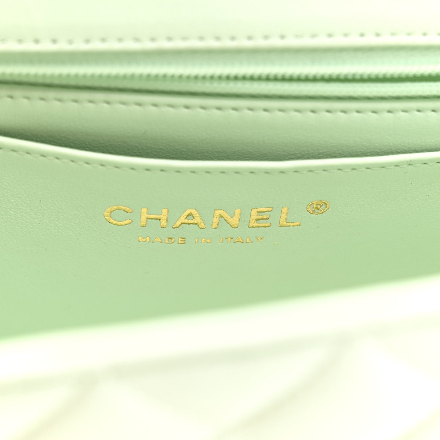 Chanel Lambskin Quilted Mini Rectangular Flap Light Green 6 of 10