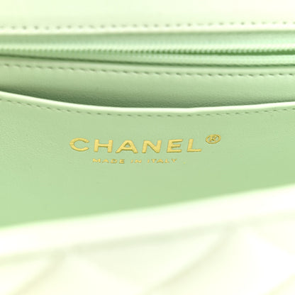 Chanel Lambskin Quilted Mini Rectangular Flap Light Green 6 of 10