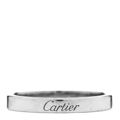 Cartier Platinum 3mm C De Cartier Wedding Band Ring 61 9.5 1 of 4