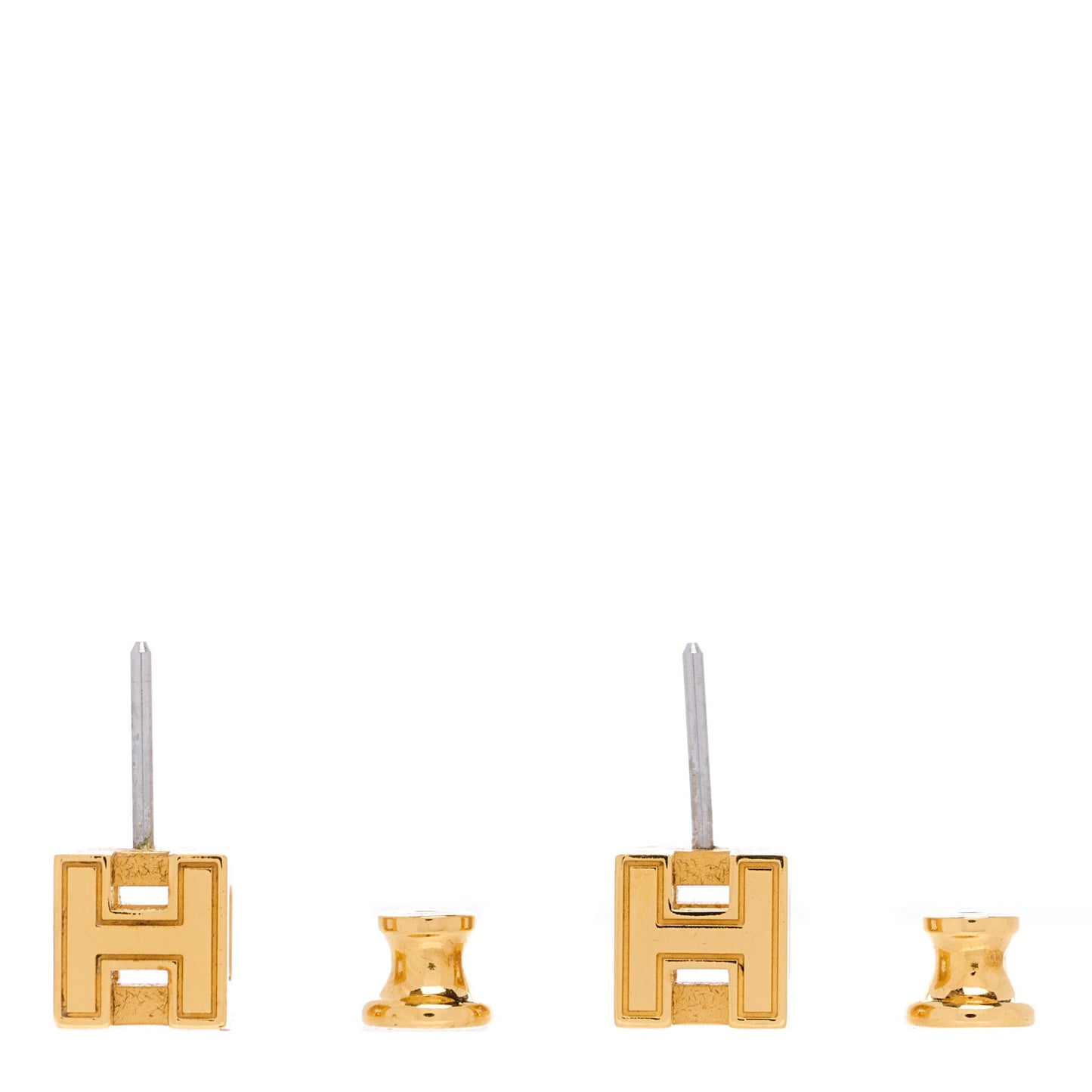 Gold Lacquered Cage d'H Earrings Black