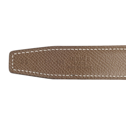 Hermes Swift Epsom 24mm Belt Strap 95 Black Etoupe 3 of 7