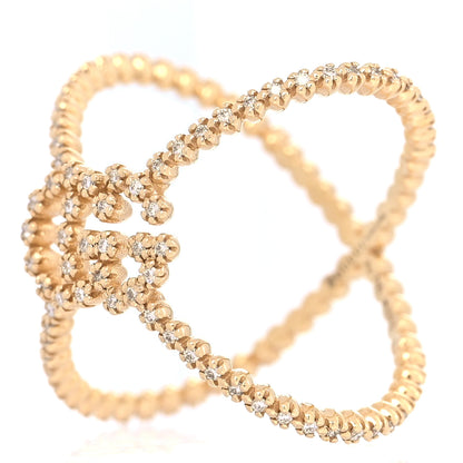 Gucci 18K Yellow Gold Diamond GG Running X Ring 51 5.75 3 of 6