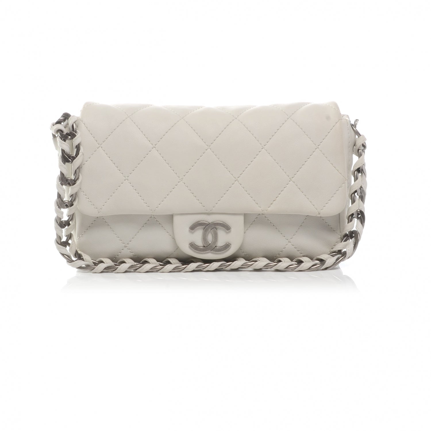 Chanel Calfskin Quilted Medium Modern Chain Flap White 1 of 9