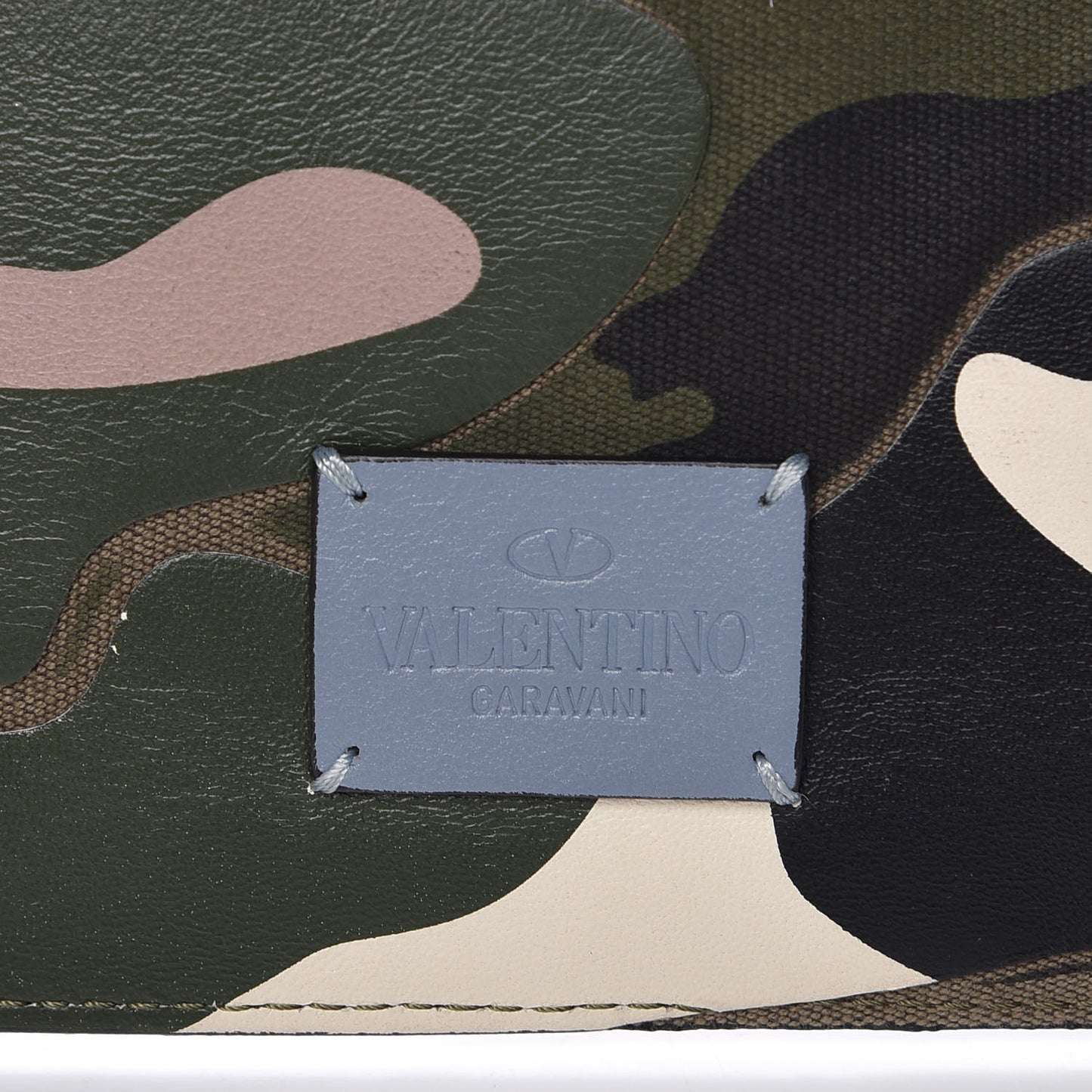 Nappa Canvas Camouflage Zip Pouch Multicolor