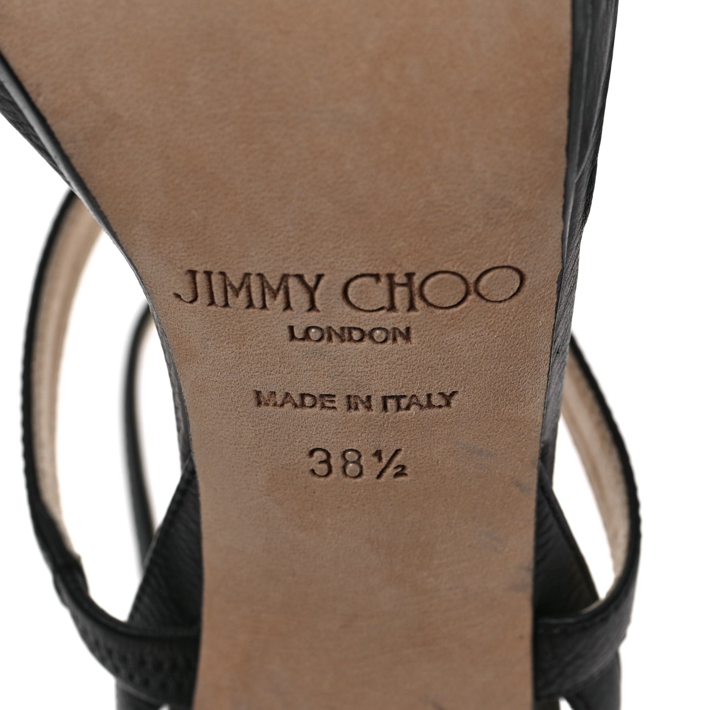 Grainy Calfskin Discus Sandals 38.5 Black