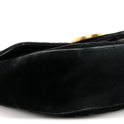 Gucci Velvet Matelasse Mini GG Marmont Shoulder Bag Black 9 of 10