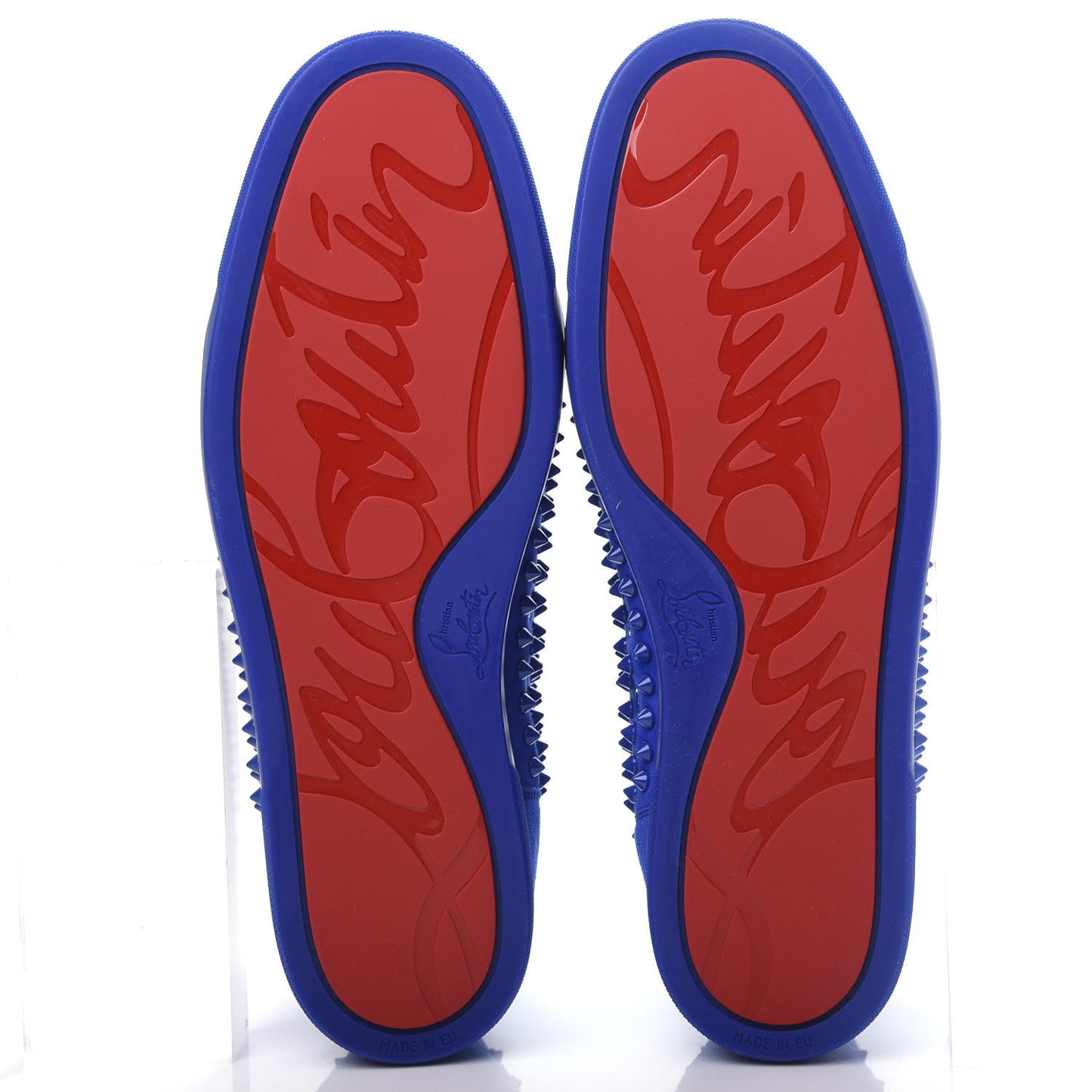 Suede Mens Louis Spikes Flat Sneakers 45 Electric
