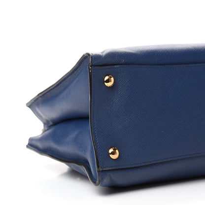 Prada Saffiano Soft Triple Pocket Tote Bluette 6 of 11