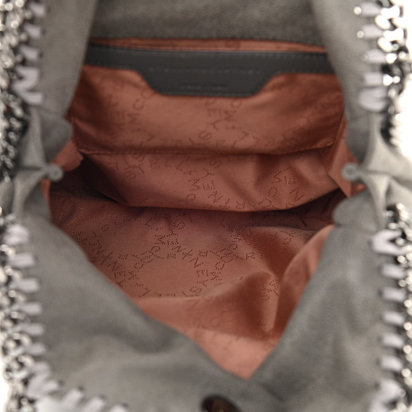 Shaggy Deer Mini Falabella Fold Over Tote Light Grey