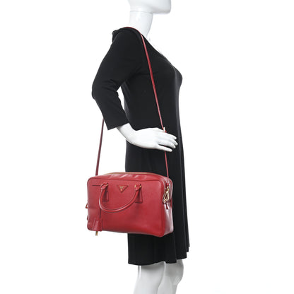 Prada Saffiano Lux Bowler Fuoco 2 of 17
