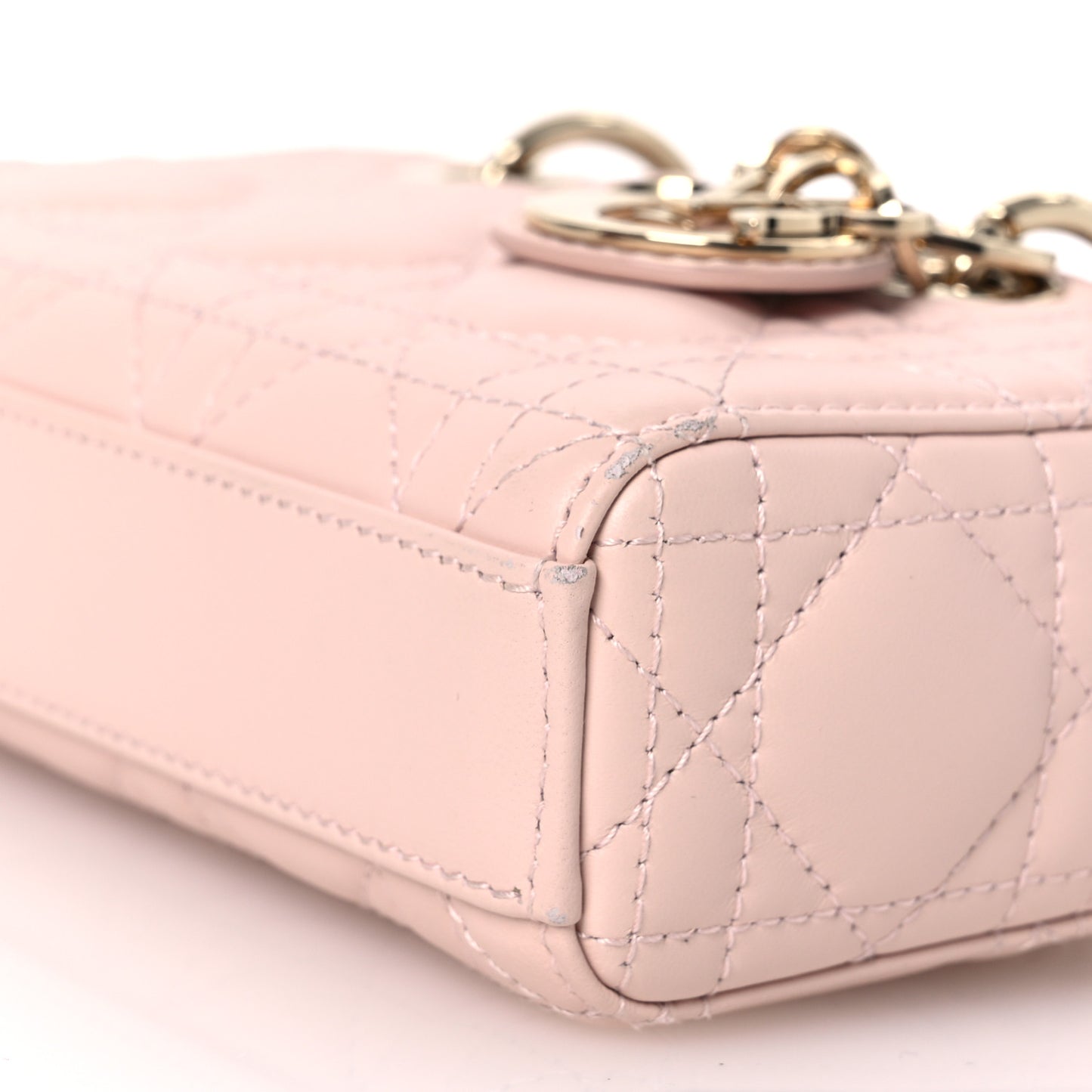 Lambskin Cannage Micro Lady D-Joy Rose Poudre