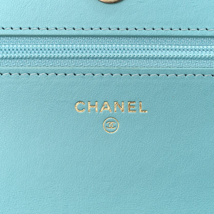 Chanel Denim Quilted Chanel 19 Wallet On Chain WOC Neon Blue 6 of 12