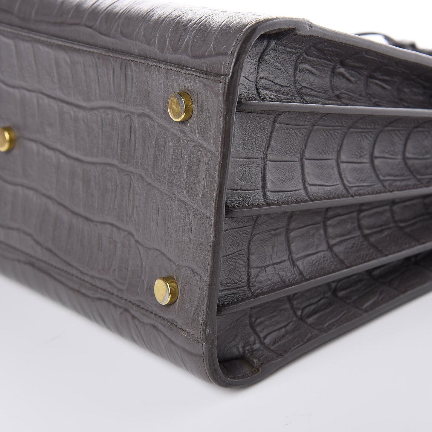 Calfskin Crocodile Embossed Small Sac De Jour Fog