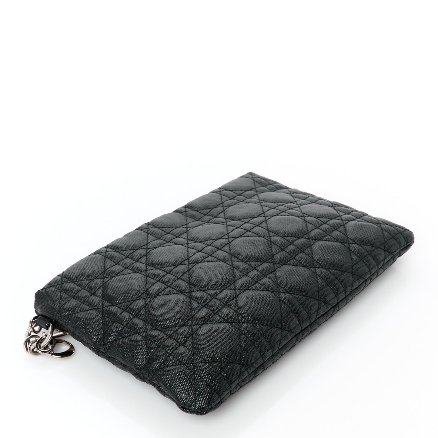 Coated Canvas Cannage Panarea Pouch Black