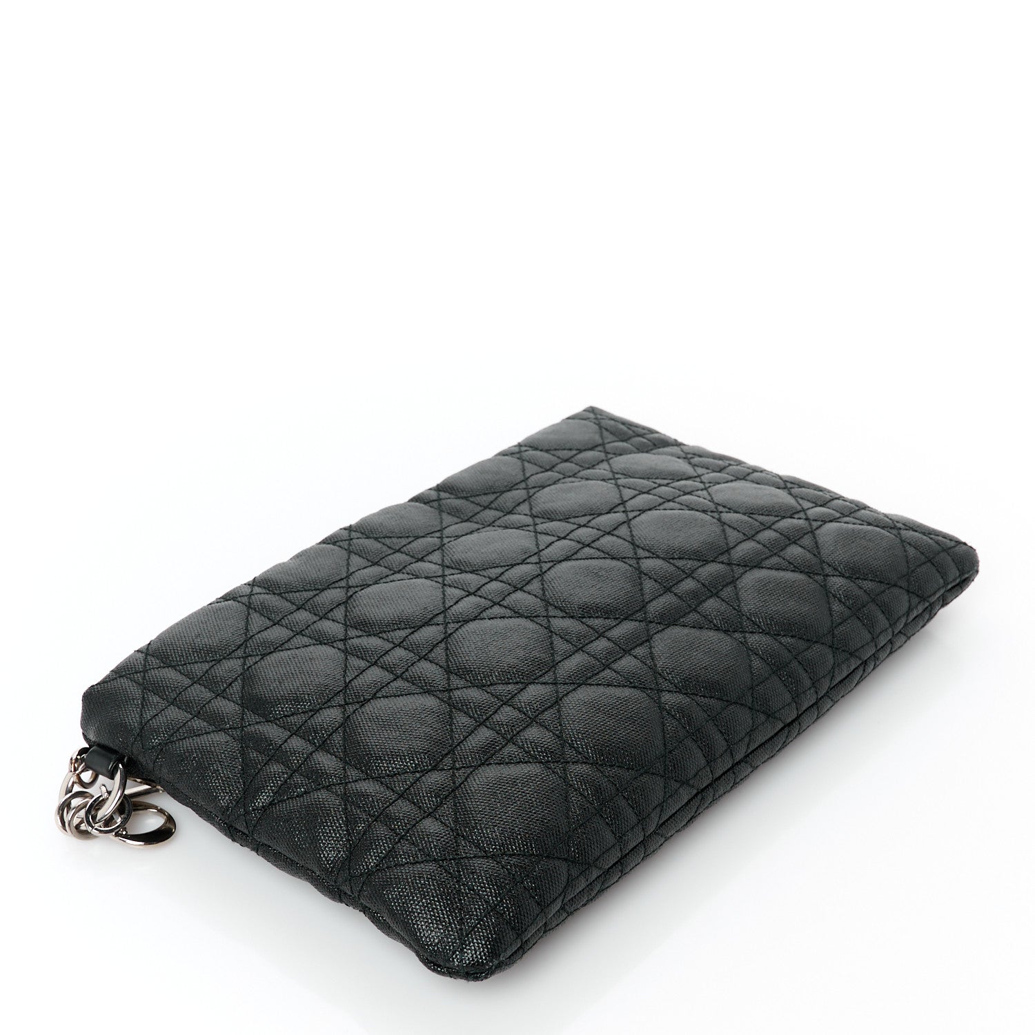 Christian Dior Coated Canvas Cannage Panarea Pouch Black 4 of 8