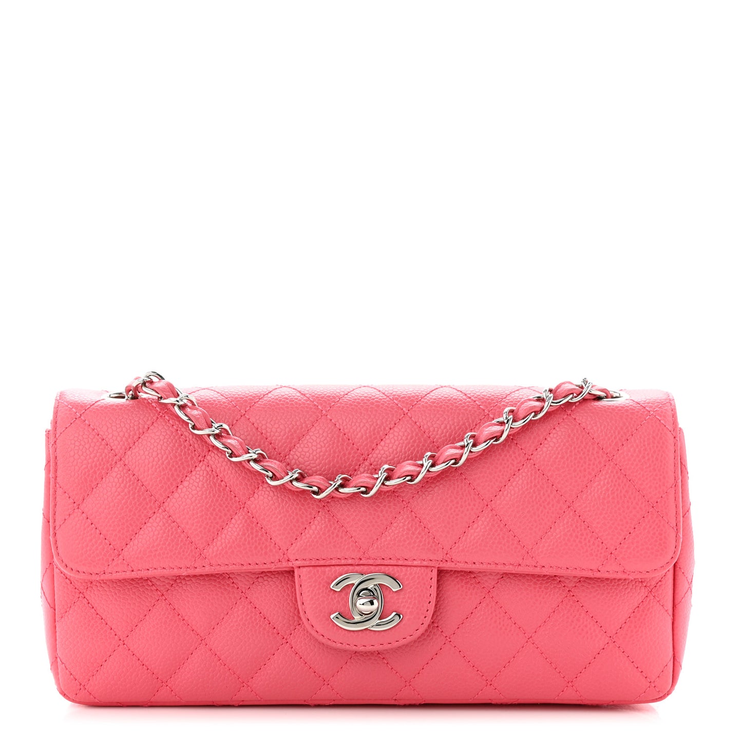 Caviar Quilted East West Flap Pink