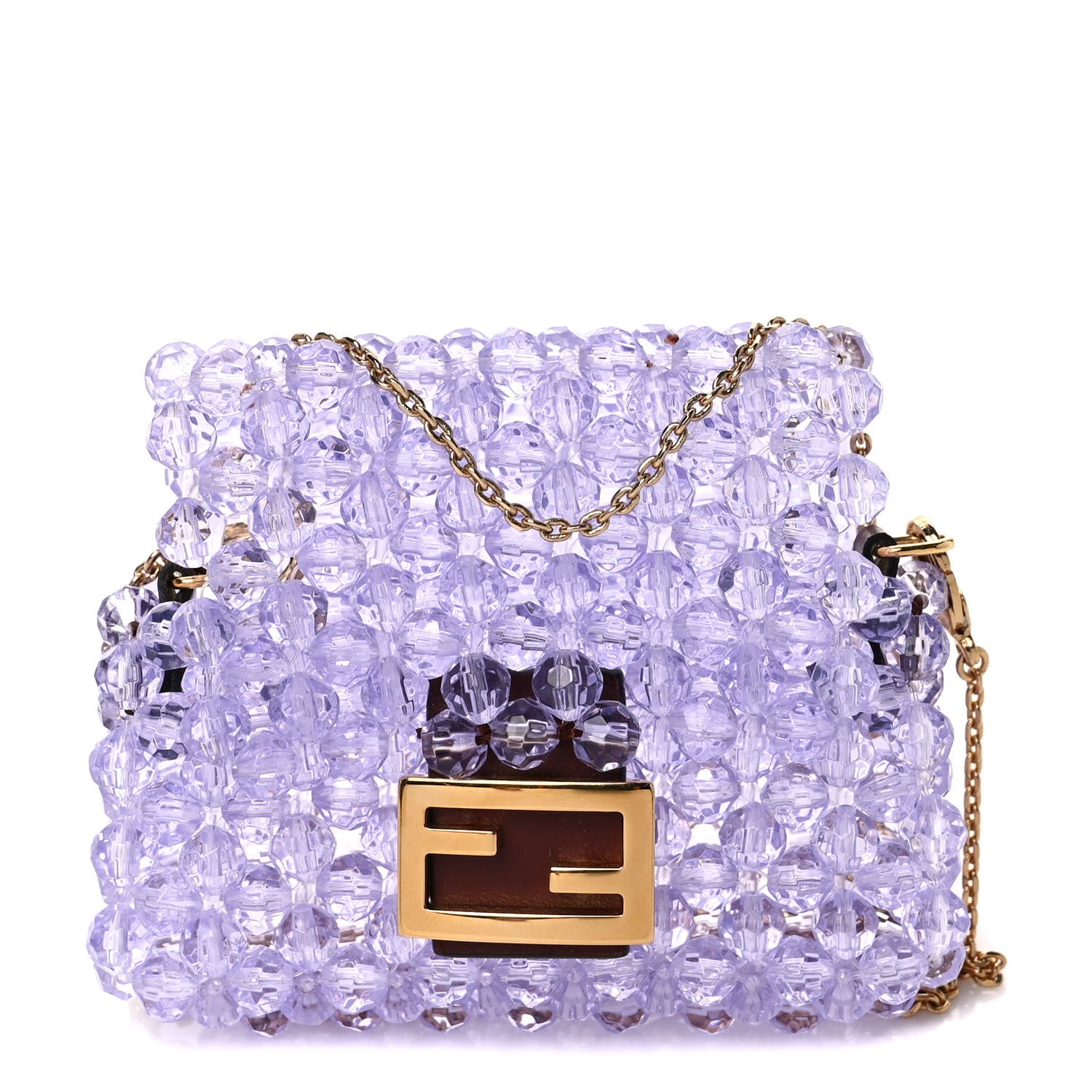 Fendi Enamel Vitello King Beaded Pico Baguette Charm Anemone 1 of 8