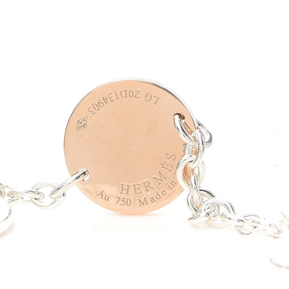 Hermes Sterling Silver 18K Rose Gold Confettis Bracelet LG 4 of 6