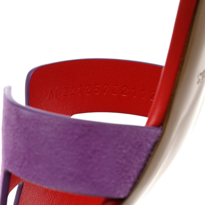 Hermes Suede Goatskin Oasis Sandals 39 Violet Parme 6 of 11