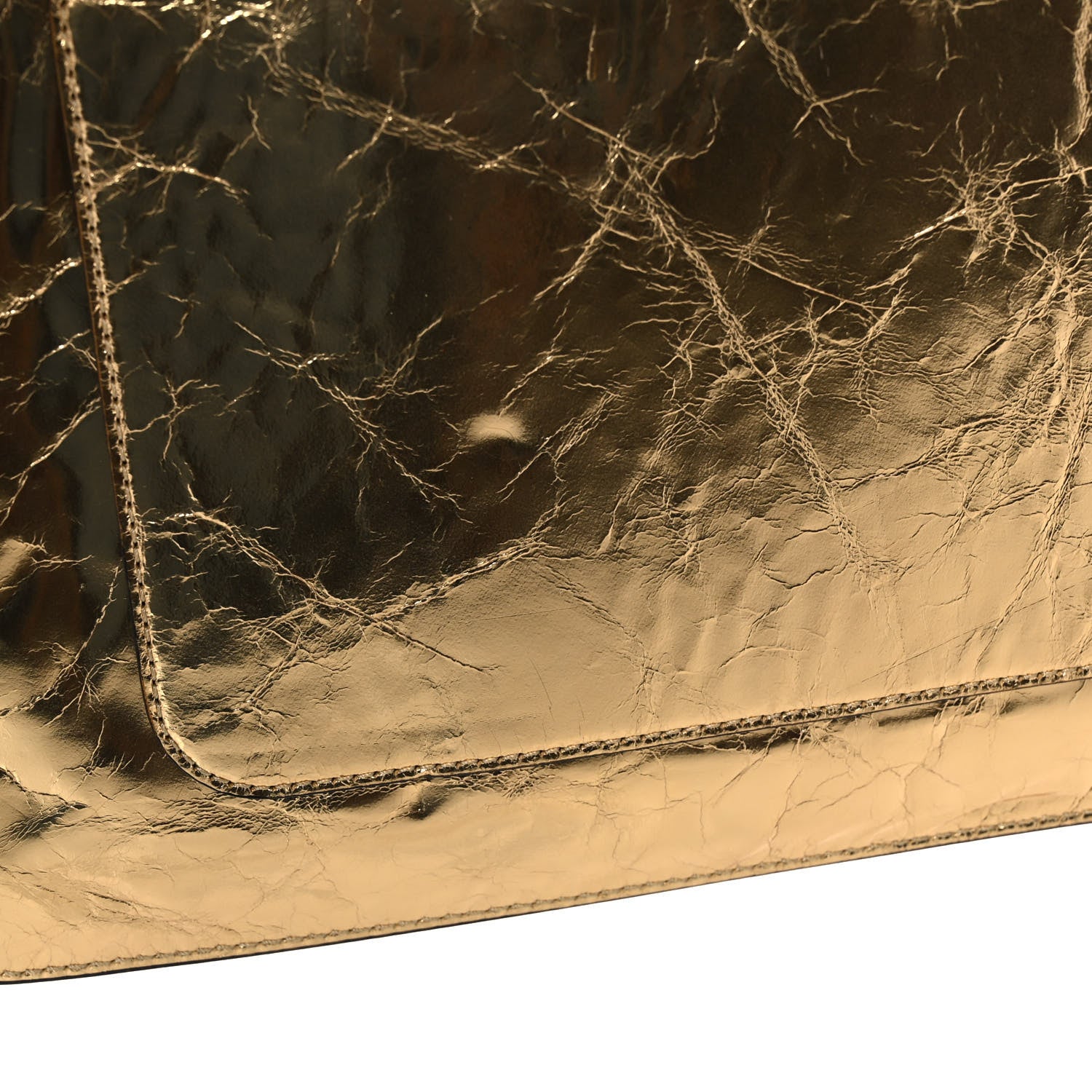 Chanel Metallic Lambskin Medium Je Ne Suis Pas En Solde Pouch Clutch Gold 8 of 11