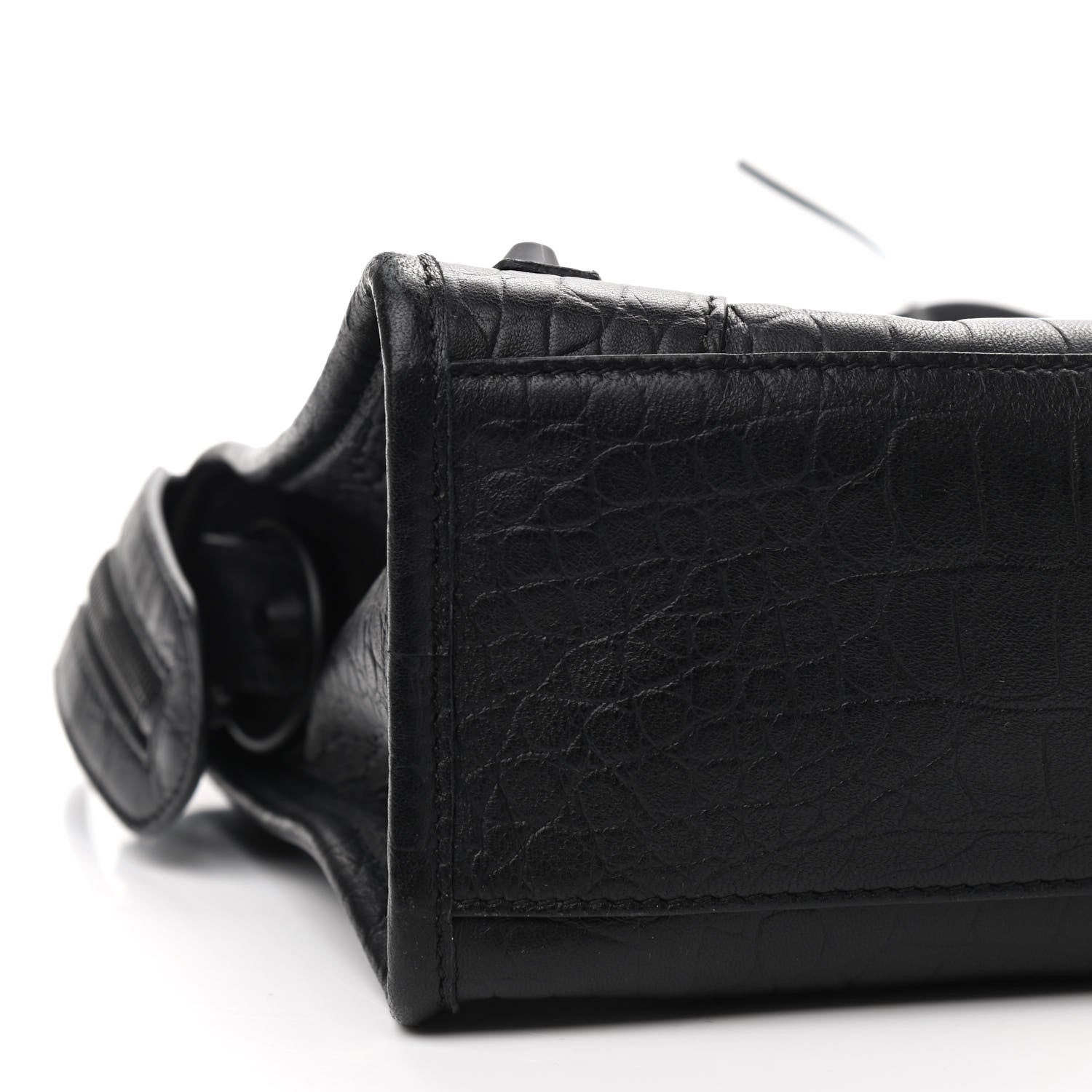 Balenciaga Matte Supple Lambskin Crocodile Embossed Classic Black Hardware S City Black 7 of 8