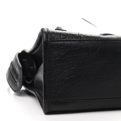 Balenciaga Matte Supple Lambskin Crocodile Embossed Classic Black Hardware S City Black 7 of 8