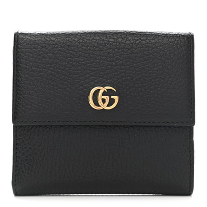 Gucci Dollar Calfskin Double G French Flap Wallet Black 1 of 8